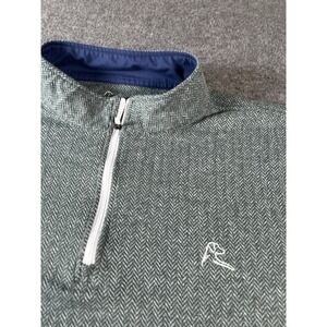 Rhoback 1-4 Zip Pullover Mens XXL Green Performance Golf 1/4 Zip Long Sleeve